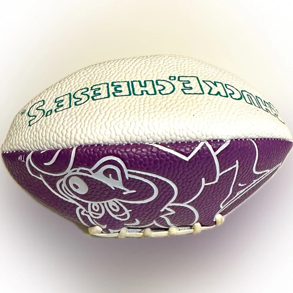 VTG 1990’s CHUCK E CHEESE’s FLAWED FOOTBALL PURPLE GREEN TEAL WHITE COLLECTIBLE